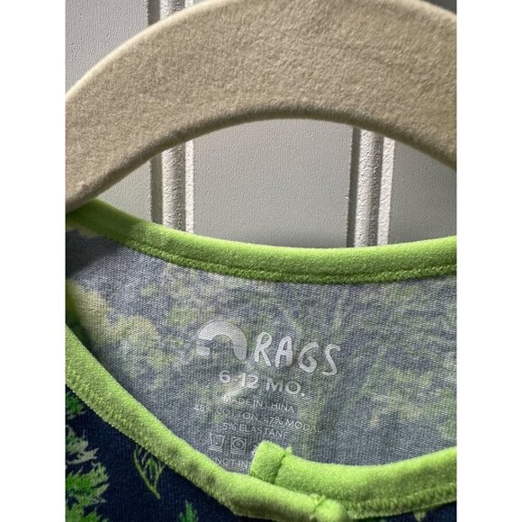 Rags Arbor Day Henley Short Romper Unisex Infant 6-12mo - Picture 2 of 5